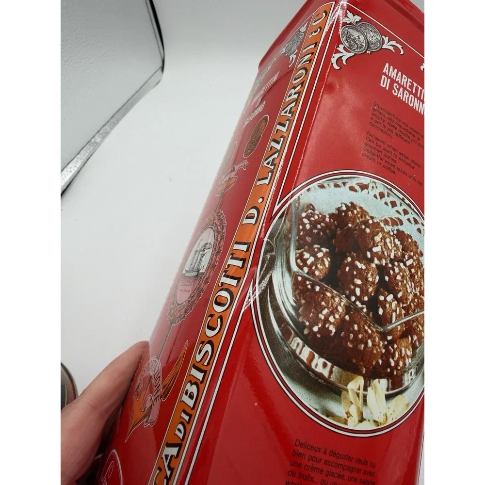 🍪 Lazzaroni Amarettini Di Saronno Collectible Tin – EMPTY Decorative Tin 🍪‎
